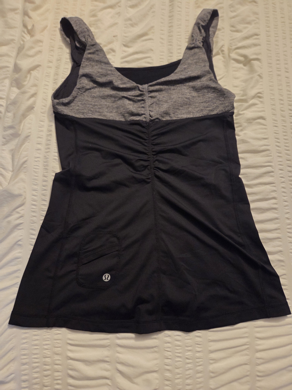 lululemon athletica Black and Gray Tank Top with Built-in Shelf Bra